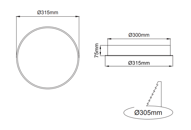 Sivo Full Ring Recessed – Dessins techniques