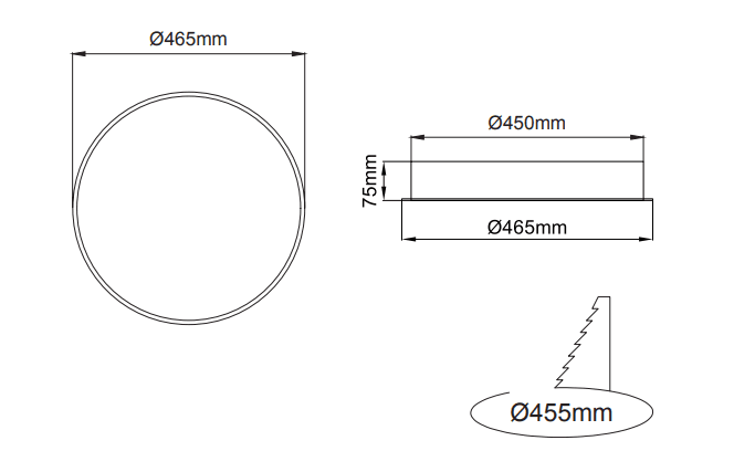 Sivo Full Ring Recessed – Technische Zeichnungen