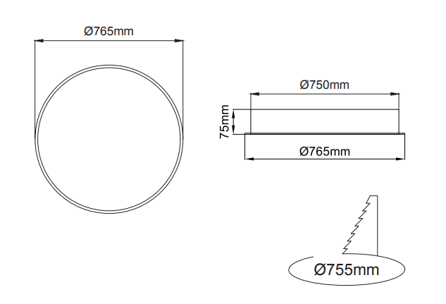 Sivo Full Ring Recessed – Technische Zeichnungen