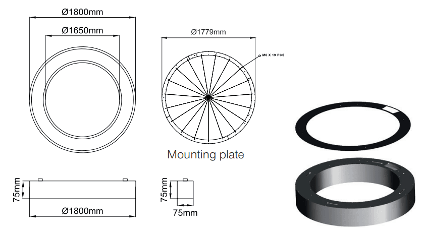 Sivo Slim Ring – Dessins techniques