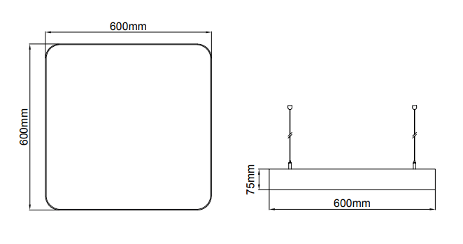 Panos Radius Slim Suspendant – Technische Zeichnungen