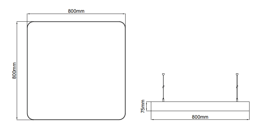 Panos Radius Slim Suspendant – Technische Zeichnungen