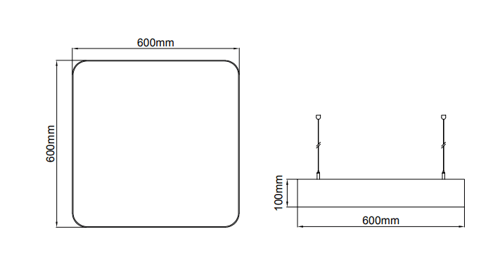 Panos Radius Suspendant – Technical Drawings