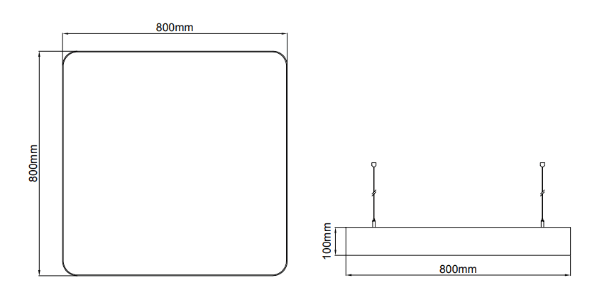 Panos Radius Suspendant – Technical Drawings