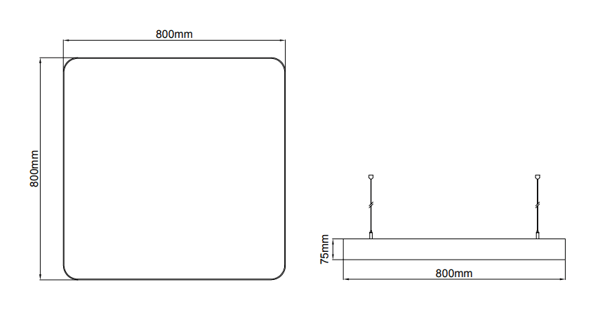 Panos Radius Slim Direct/Indirect – Technische Zeichnungen
