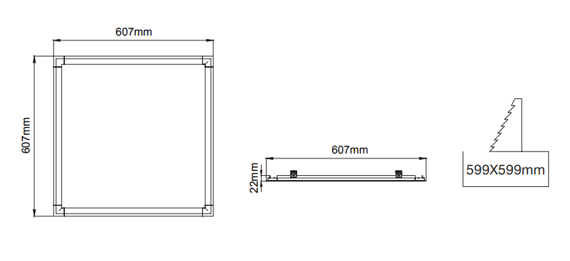 Panel Recessed – Technical Drawings