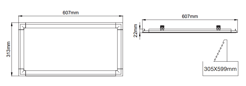 Panel Recessed – Technical Drawings
