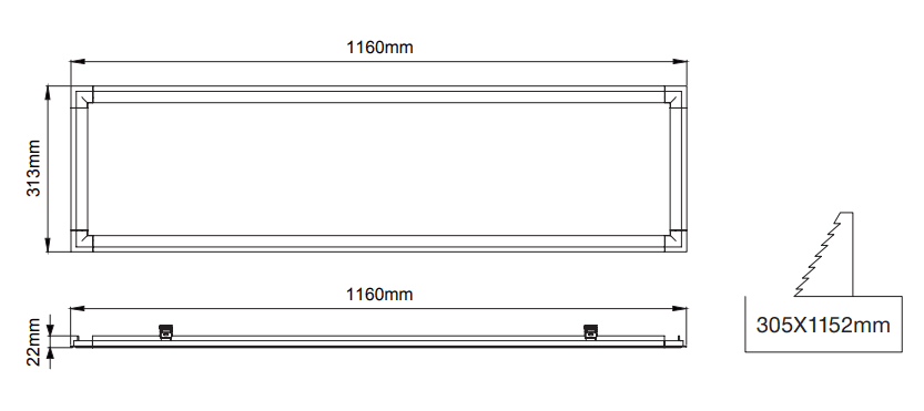 Panel Recessed – Technische Zeichnungen