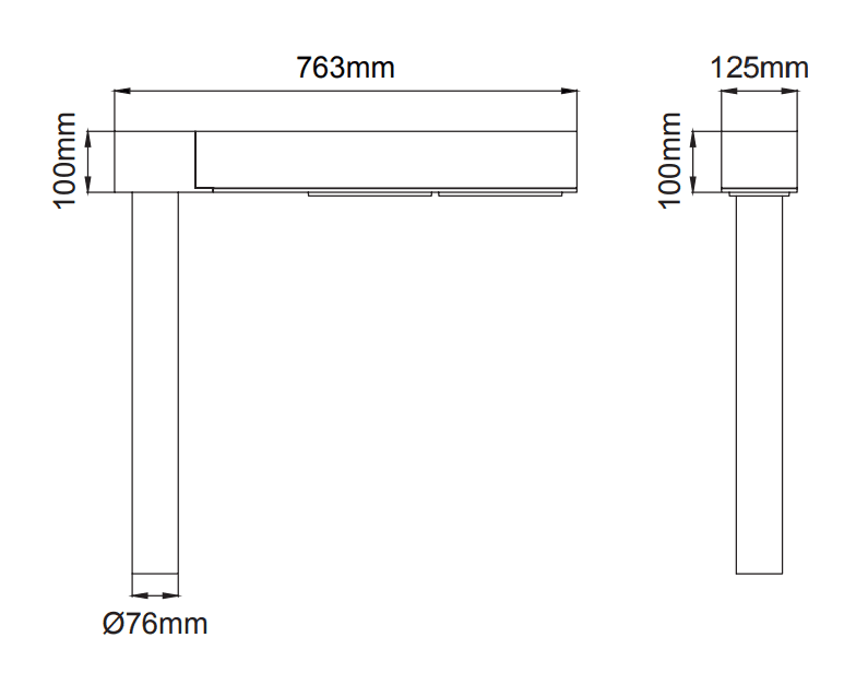 Sonic Round Pole Mounted – Dessins techniques