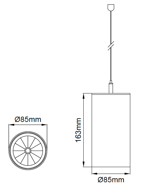 Silindir Maxi Pendant – Dessins techniques