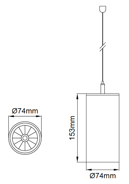 Silindir Midi Pendant – Dessins techniques