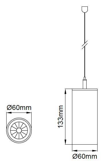 Silindir Mini Pendant – Dessins techniques