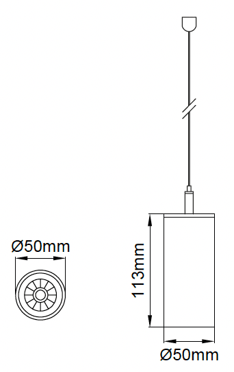 Silindir Micro Pendant – Technische Zeichnungen