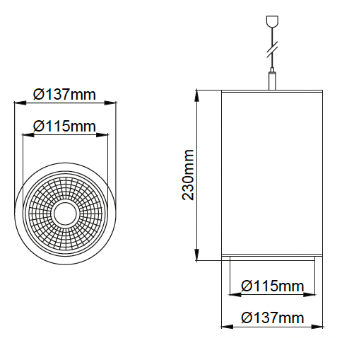 Pipa Maxi Pendant – Dessins techniques