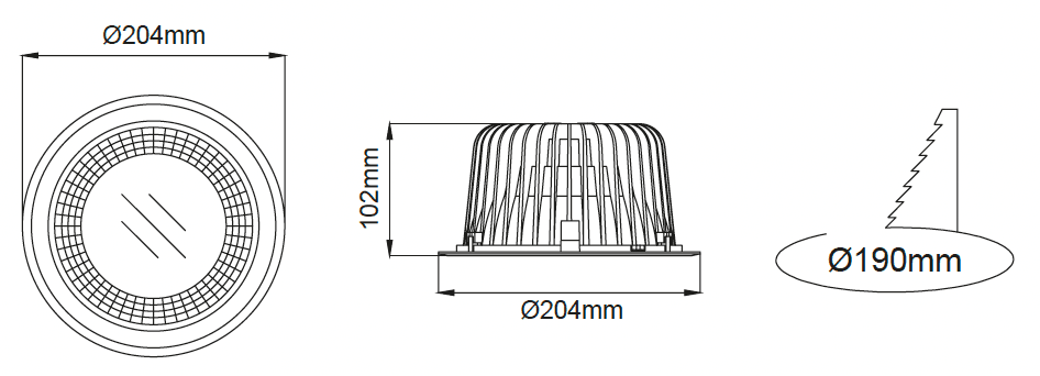 Leila Downlight – Technical Drawings