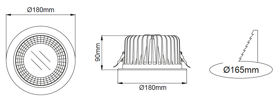 Leila Midi Downlight – Technische Zeichnungen