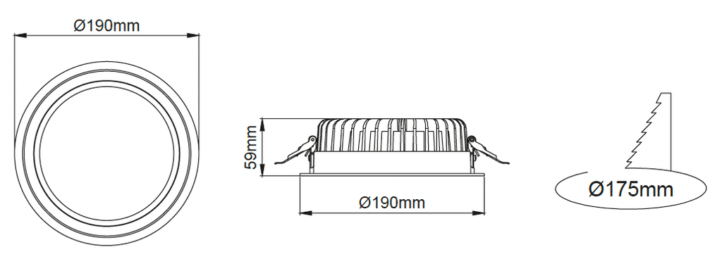 Neptun Downlight – Technical Drawings