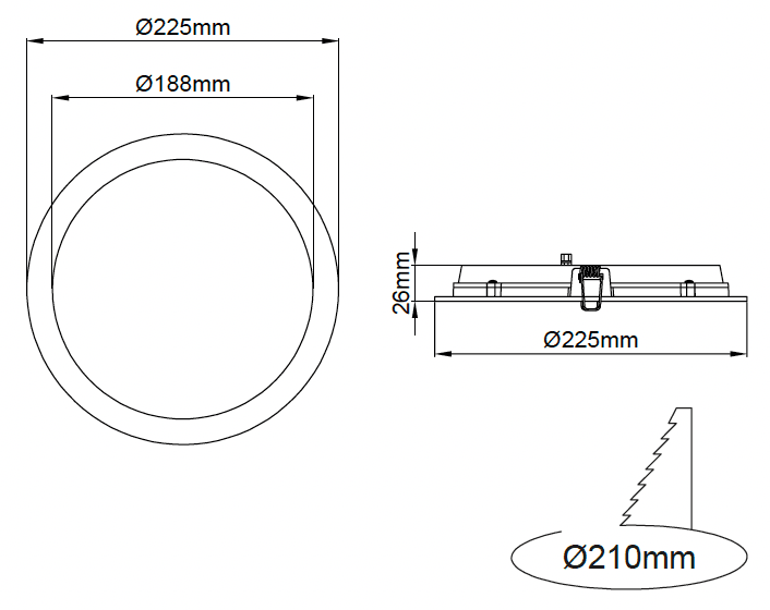 Lumea Slim Mega Downlight – Dessins techniques