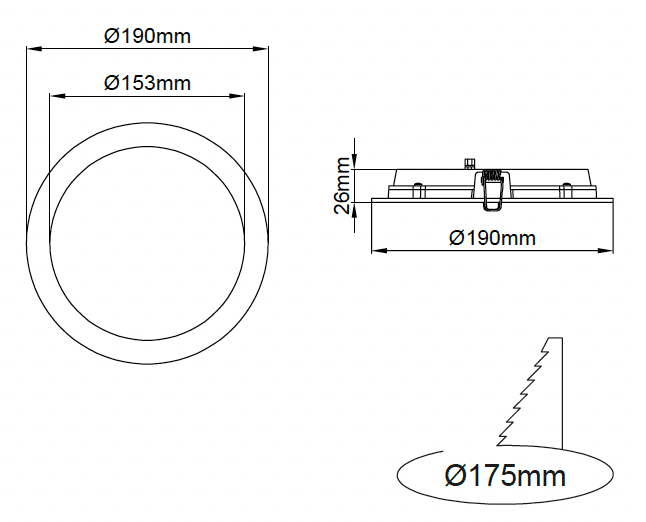 Lumea Slim Maxi Downlight – Dessins techniques
