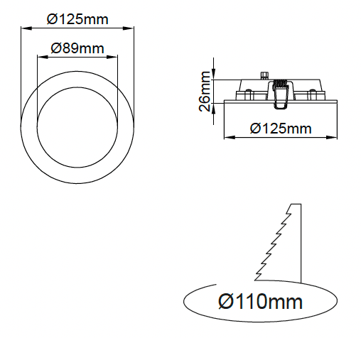 Lumea Slim Mini Downlight – Dessins techniques