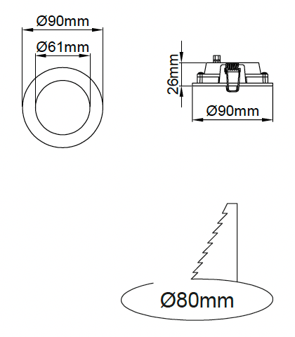 Lumea Slim Micro Downlight – Dessins techniques