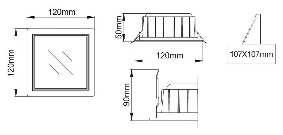 Karin Mini Downlight – Technische Zeichnungen