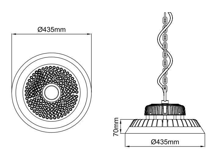 Meteor Mega Highbay – Dessins techniques