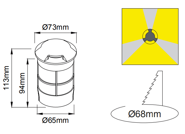 Trace Mini Triple – Dessins techniques