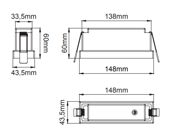 Pars IP Recessed – Dessins techniques