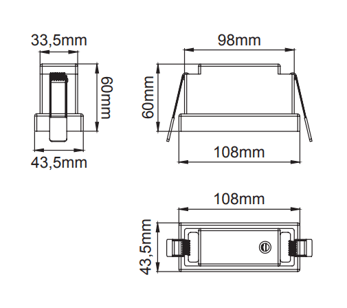 Pars IP Recessed – Dessins techniques