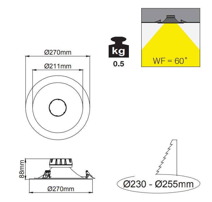 Artemis 270 IP – Dessins techniques