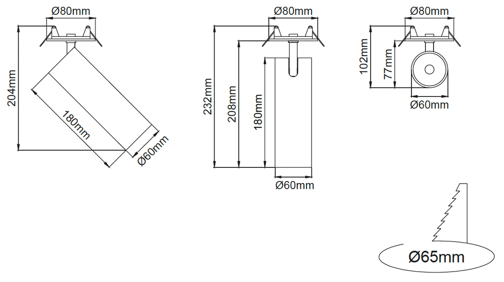 Silindir Deep 60 – Dessins techniques