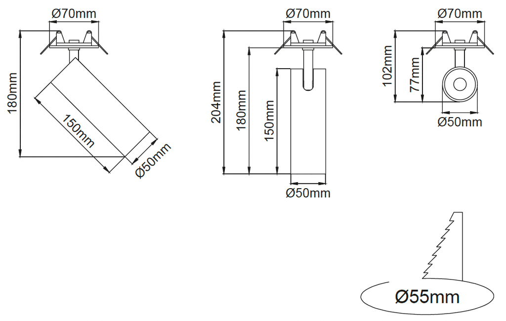 Silindir Deep 50 – Dessins techniques