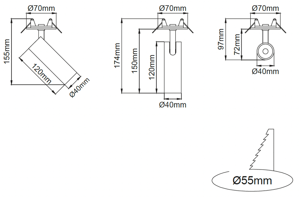 Silindir Deep 40 – Dessins techniques