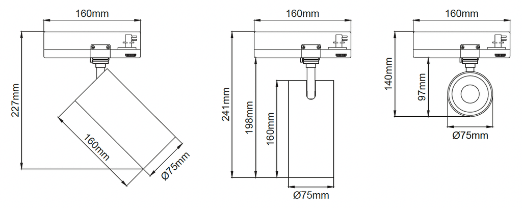 Silindir Deep Opto 75 – Dessins techniques