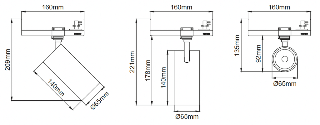 Silindir Deep Opto 65 – Dessins techniques