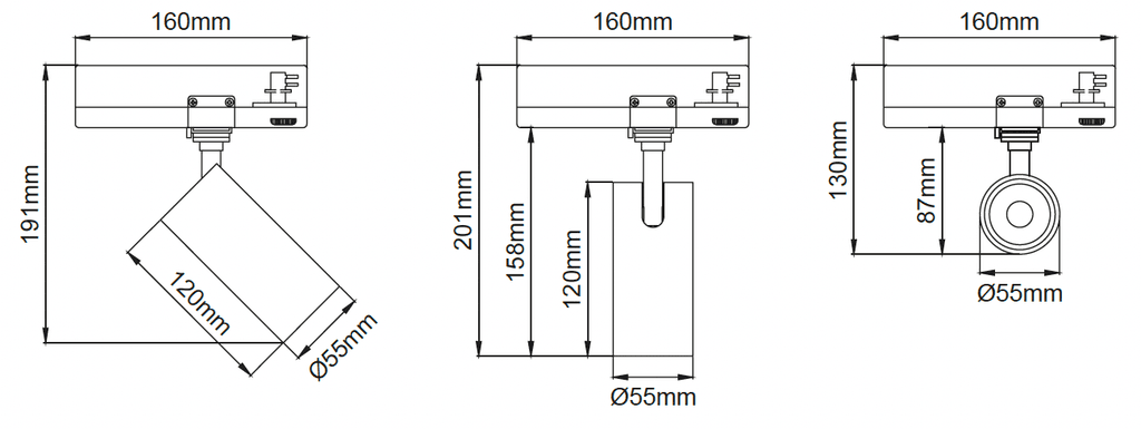 Silindir Deep Opto 55 – Dessins techniques