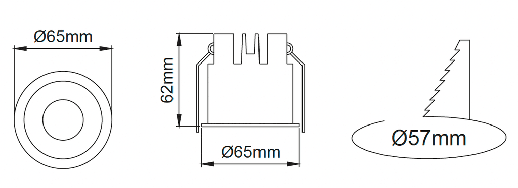 Pin Spot Midi – Dessins techniques