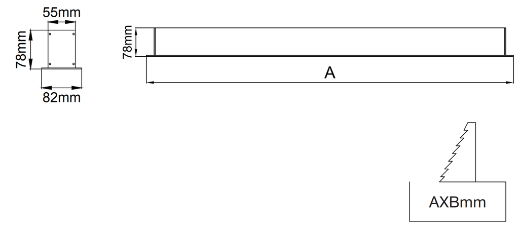 Narrow Recessed – Dessins techniques