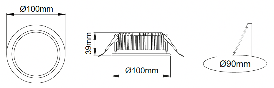 Neptun Mini Downlight – Dessins techniques