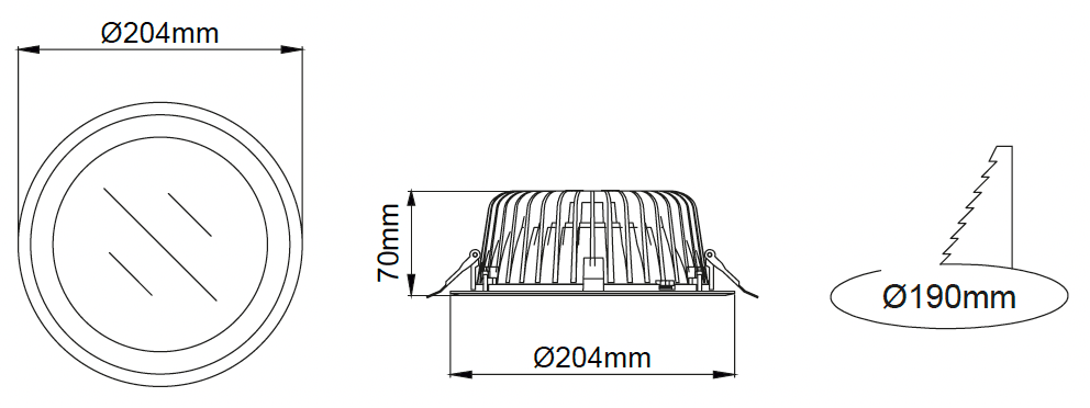 Lumea Downlight – Dessins techniques
