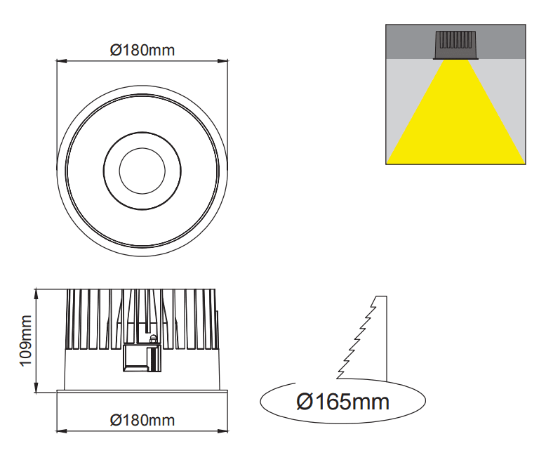 Royal 180 IP – Dessins techniques