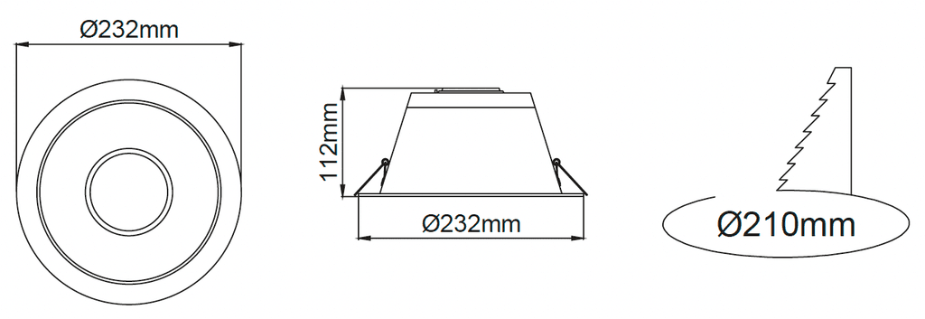 Lora 232 Downlight – Dessins techniques
